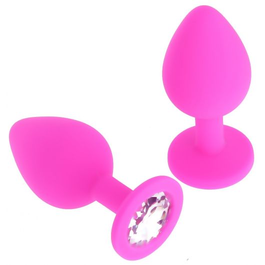 PLUG ANAL DIAMOND FUCHSIA SILICONE 3.5 CM PLUG ANAL DIAMOND FUCHSIA SILICONE 3.5 CM