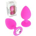 PLUG ANAL DIAMOND FUCHSIA SILICONE 4.1 CM 