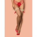 BAS BEIGE AVEC NOEUD ROUGE S808 - OBSESSIVE 