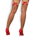 BAS BEIGE AVEC NOEUD ROUGE S808 - OBSESSIVE 