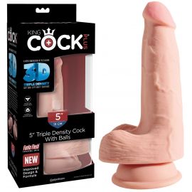 GODE 3D TRIPLE DENSITÉ TOUCHER PEAU 18 CM - KING COCK