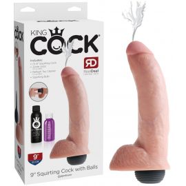 GODE RÉALISTE QUI ÉJACULE 23 CM - KING COCK 