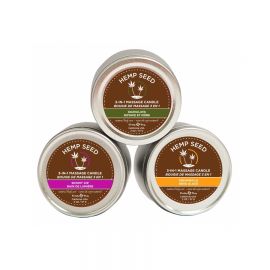 LOT DE 3 BOUGIES DE MASSAGE CBD - HEMP SEED