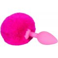 PLUG EN SILICONE ROSE AVEC POMPON - COLORFUL JOY 
